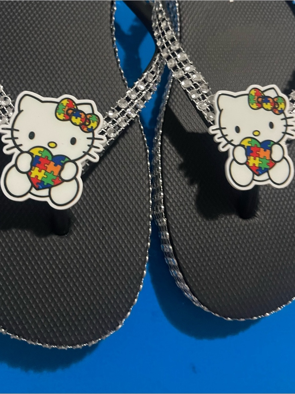 Hello Kitty Sandals with Puzzle Heart Accent